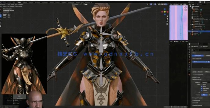 Blender女剑士游戏角色制作完整全流程视频教程(图3) Blender女剑士游戏角色制作完整全流程视频教程(图3)
