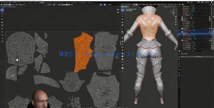 Blender女剑士游戏角色制作完整全流程视频教程(图4) Blender女剑士游戏角色制作完整全流程视频教程(图4)