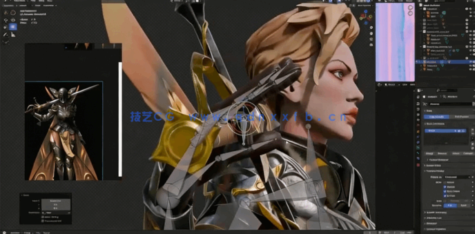 Blender女剑士游戏角色制作完整全流程视频教程(图6) Blender女剑士游戏角色制作完整全流程视频教程(图6)