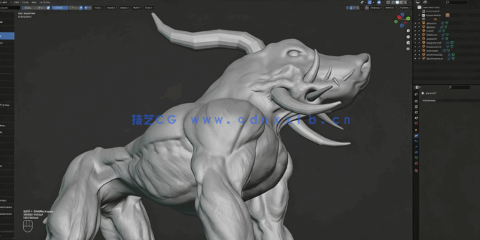 Blender神话生物数字雕刻全流程视频教程(图5) Blender神话生物数字雕刻全流程视频教程(图5)