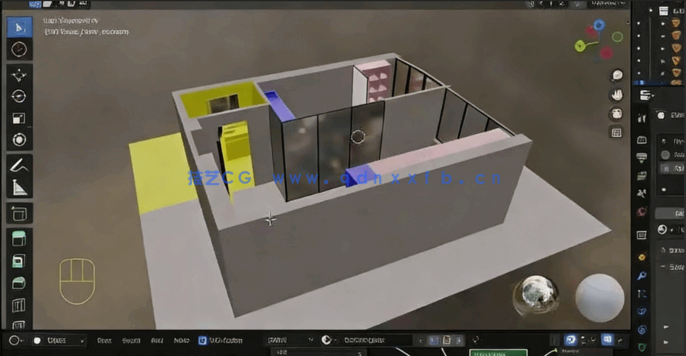 Blender室内建筑可视化效果制作流程视频教程(图3) Blender室内建筑可视化效果制作流程视频教程(图3)