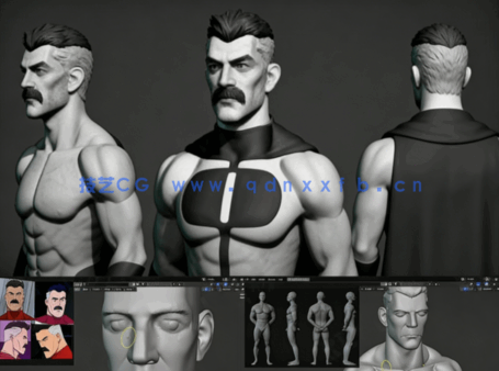 Blender《无敌少侠》中全能人角色雕刻手办制作视频(图4) Blender《无敌少侠》中全能人角色雕刻手办制作视频(图4)