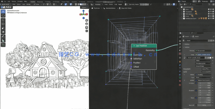 Blender手绘卡通风格小屋制作流程视频教程(图2) Blender手绘卡通风格小屋制作流程视频教程(图2)