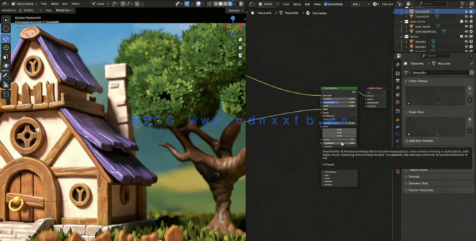 Blender手绘卡通风格小屋制作流程视频教程(图3) Blender手绘卡通风格小屋制作流程视频教程(图3)