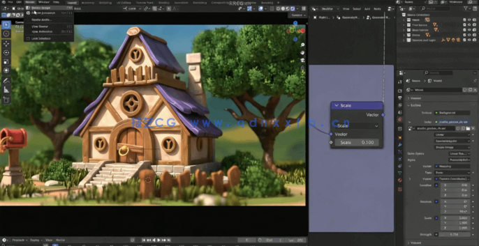 Blender手绘卡通风格小屋制作流程视频教程(图5) Blender手绘卡通风格小屋制作流程视频教程(图5)