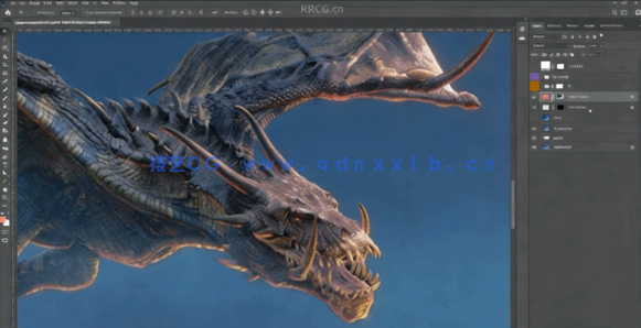 Photoshop飞翔巨龙数字绘画实例训练视频教程(图2) Photoshop飞翔巨龙数字绘画实例训练视频教程(图2)