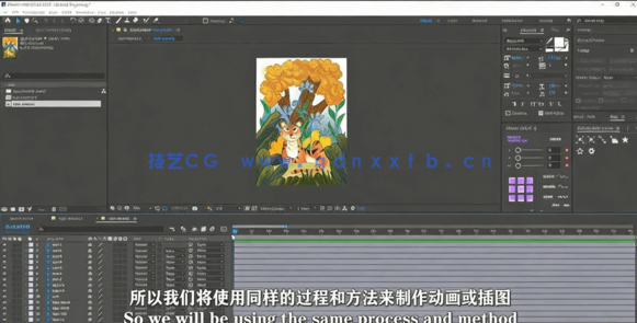 【中文字幕】AE将卡通插图制作成动画技巧视频教程(图1) 【中文字幕】AE将卡通插图制作成动画技巧视频教程(图1)