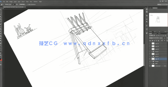 PS初学者建筑素描线稿绘制工作流程视频教程(图4) PS初学者建筑素描线稿绘制工作流程视频教程(图4)