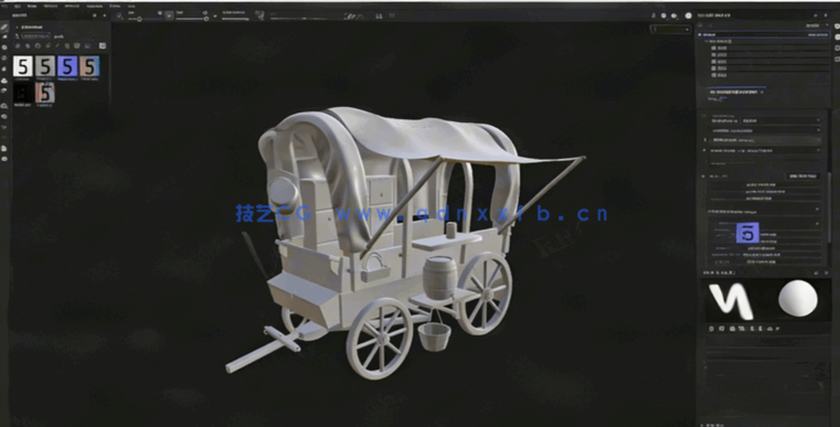 西部马车模型完整制作流程视频教程(图3) Blender西部马车模型完整制作流程视频教程(图3)