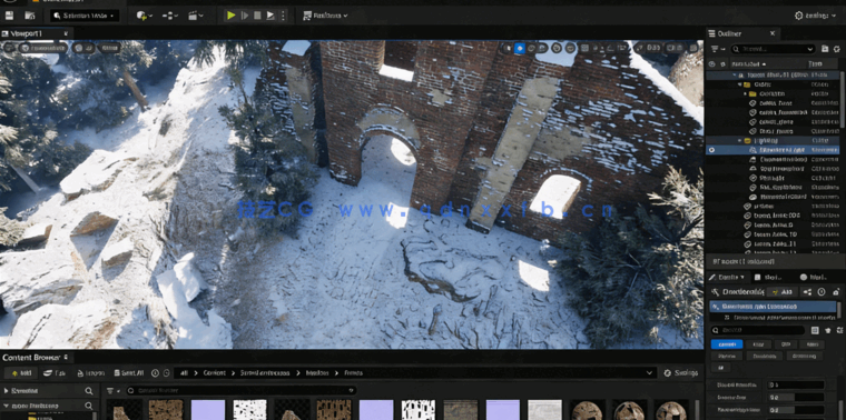 Blender与UE5逼真雪景建筑环境场景制作视频教程(图2) Blender与UE5逼真雪景建筑环境场景制作视频教程(图2)
