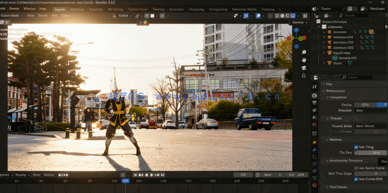 Blender模型角色融入真实视频中VFX视效制作视频教程(图2) Blender模型角色融入真实视频中VFX视效制作视频教程(图2)