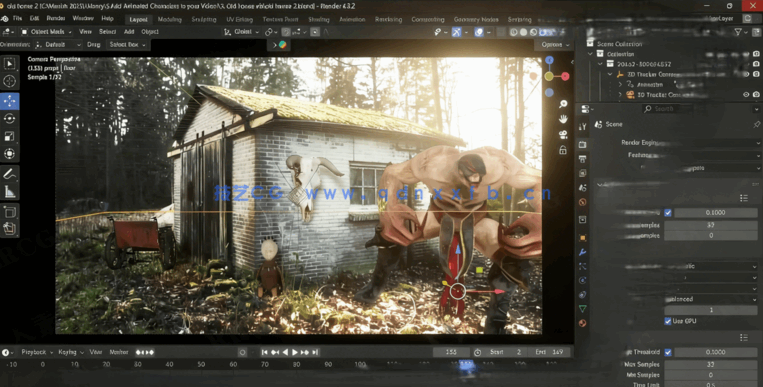 Blender模型角色融入真实视频中VFX视效制作视频教程(图3) Blender模型角色融入真实视频中VFX视效制作视频教程(图3)