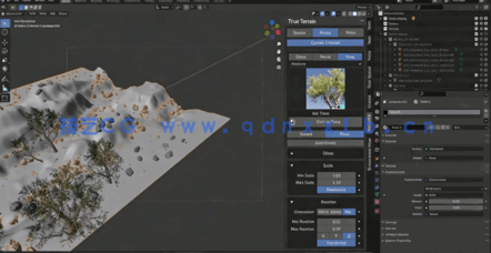 Blender与Unity逼真苔藓瀑布自然场景制作视频教程(图4) Blender与Unity逼真苔藓瀑布自然场景制作视频教程(图4)
