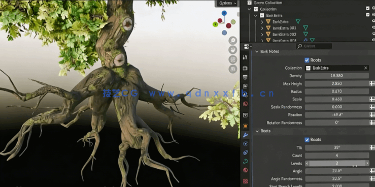 Blender几何节点逼真植物程序化建模制作视频教程(图3) Blender几何节点逼真植物程序化建模制作视频教程(图3)