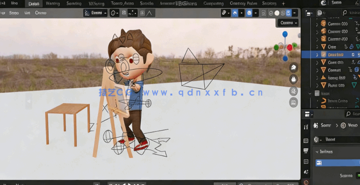 Blender 4.3动画和建模技术全面技能训练视频教程 (图6) Blender 4.3动画和建模技术全面技能训练视频教程 (图6)