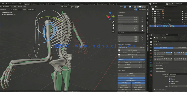 Blender中Rigify插件骨骼绑定动画制作视频教程(图2) Blender中Rigify插件骨骼绑定动画制作视频教程(图2)