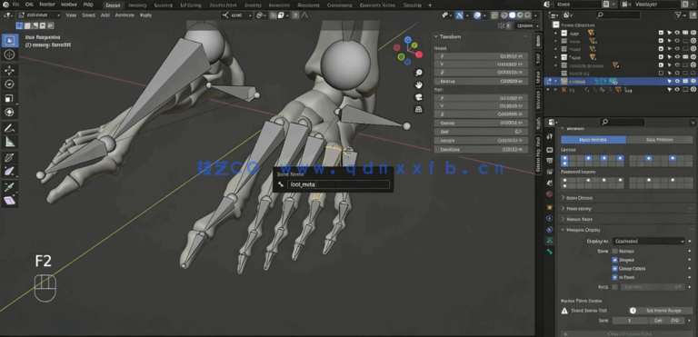 Blender中Rigify插件骨骼绑定动画制作视频教程(图4) Blender中Rigify插件骨骼绑定动画制作视频教程(图4)