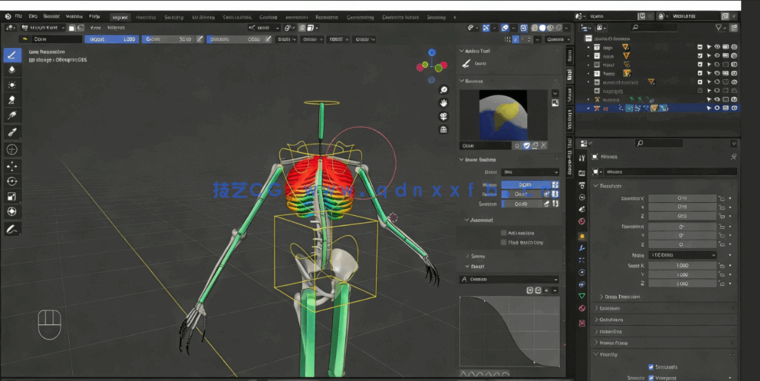 Blender中Rigify插件骨骼绑定动画制作视频教程(图6) Blender中Rigify插件骨骼绑定动画制作视频教程(图6)