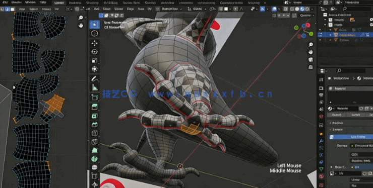 Blender从零开始学习鹦鹉角色制作完整流程视频教程(图3) Blender从零开始学习鹦鹉角色制作完整流程视频教程(图3)