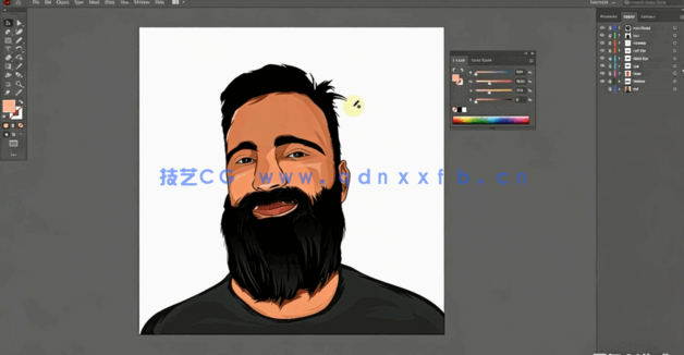 Adobe Illustator CC卡通人像矢量艺术绘画视频教程(图2) Adobe Illustator CC卡通人像矢量艺术绘画视频教程(图2)