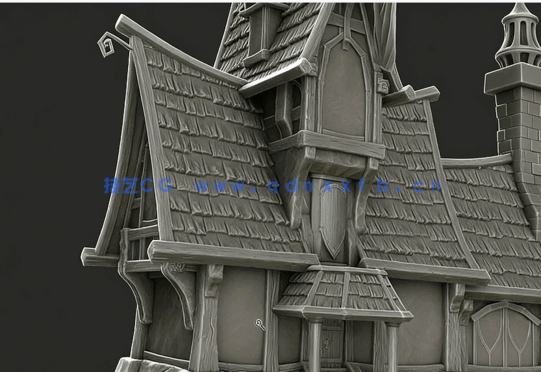 Substance雕刻立体木质小屋模型训练视频教程(图1) Substance雕刻立体木质小屋模型训练视频教程(图1)