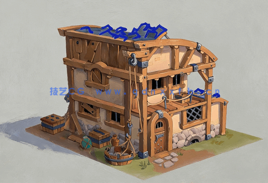 Substance雕刻立体木质小屋模型训练视频教程(图2) Substance雕刻立体木质小屋模型训练视频教程(图2)