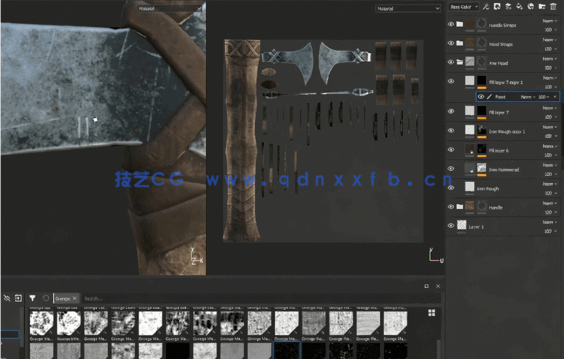 Substance Painter武器道具纹理绘制流程视频教程(图1) Substance Painter武器道具纹理绘制流程视频教程(图1)