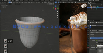 Blender逼真咖啡杯实例制作训练视频教程(图3) Blender逼真咖啡杯实例制作训练视频教程(图3)