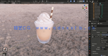Blender逼真咖啡杯实例制作训练视频教程(图4) Blender逼真咖啡杯实例制作训练视频教程(图4)