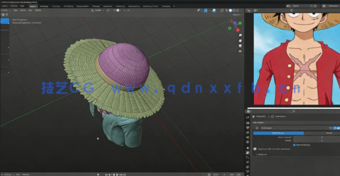 Blender海贼王路飞动漫角色完整制作流程视频教程 (图3) Blender海贼王路飞动漫角色完整制作流程视频教程 (图3)