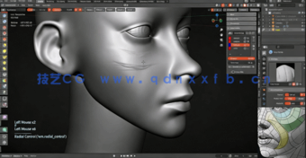 Blender人物角色头部雕刻建模核心技术视频教程(图4) Blender人物角色头部雕刻建模核心技术视频教程(图4)