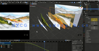 Blender 3D森林景深插画完整制作流程视频教程(图5) Blender 3D森林景深插画完整制作流程视频教程(图5)