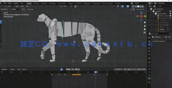 Blender猎豹骨骼绑定动画实例制作视频教程(图2) Blender猎豹骨骼绑定动画实例制作视频教程(图2)