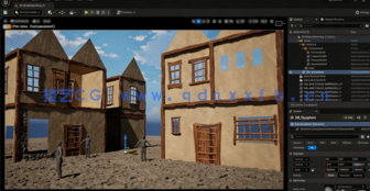Blender和UE5游戏环境场景完整建模渲染流程视频教程 (图4) Blender和UE5游戏环境场景完整建模渲染流程视频教程 (图4)