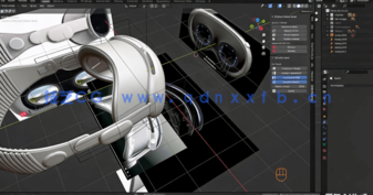 Blender苹果VR虚拟现实设备产品完整实例制作视频教程(图4) Blender苹果VR虚拟现实设备产品完整实例制作视频教程(图4)