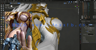 Blender女刺客游戏角色完整制作工作流程视频教程(图5) Blender女刺客游戏角色完整制作工作流程视频教程(图5)