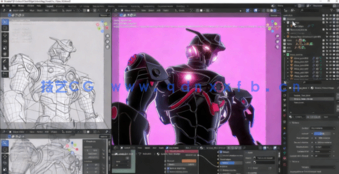 Blender 3D动漫风格机甲机器人制作工作流视频教程(图6) Blender 3D动漫风格机甲机器人制作工作流视频教程(图6)