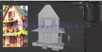 Blender精美迷你小屋制作流程视频教程(图3) Blender精美迷你小屋制作流程视频教程(图3)