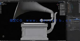 Blender与SP老式留声机建模与纹理实例制作视频教程(图4) Blender与SP老式留声机建模与纹理实例制作视频教程(图4)