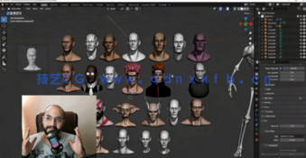 Blender头部面部数字雕刻技术训练视频教程(图4) Blender头部面部数字雕刻技术训练视频教程(图4)
