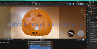 Blender恐怖万圣节南瓜灯实例制作视频教程(图3) Blender恐怖万圣节南瓜灯实例制作视频教程(图3)