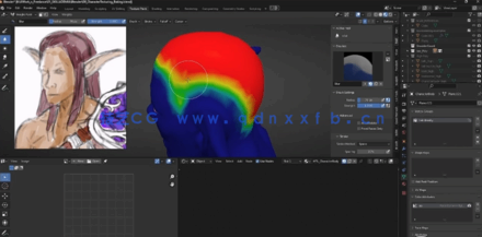 Blender精灵角色完整制作工作流程视频教程(图5) Blender精灵角色完整制作工作流程视频教程(图5)