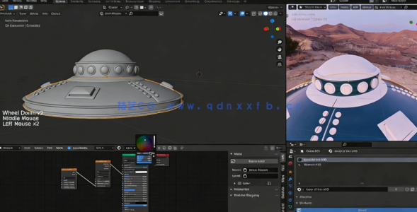 Blender飞行UFO飞碟实例制作视频教程(图4) Blender飞行UFO飞碟实例制作视频教程(图4)