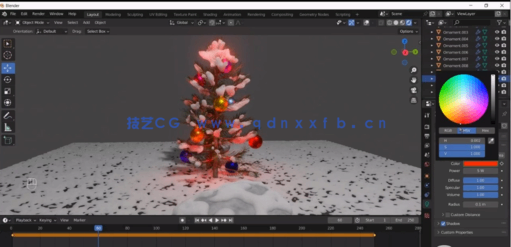 Blender圣诞树场景完整实例制作视频教程(图3) Blender圣诞树场景完整实例制作视频教程(图3)