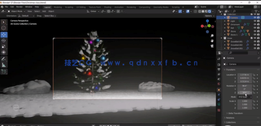 Blender圣诞树场景完整实例制作视频教程(图4) Blender圣诞树场景完整实例制作视频教程(图4)