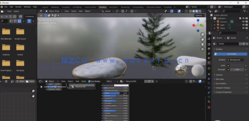 Blender圣诞树场景完整实例制作视频教程(图5) Blender圣诞树场景完整实例制作视频教程(图5)