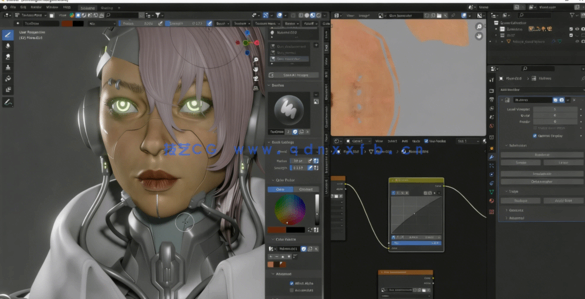 Blender赛博朋克风格女孩建模工作流视频教程(图3) Blender赛博朋克风格女孩建模工作流视频教程(图3)