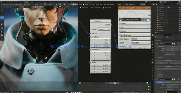 Blender赛博朋克风格女孩建模工作流视频教程(图5) Blender赛博朋克风格女孩建模工作流视频教程(图5)