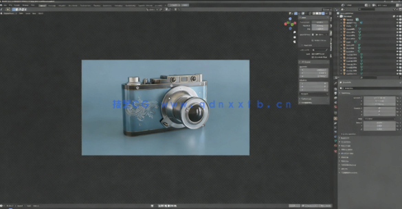 Blender和Substance Painter复古相机完整制作流程视频教程(图4) Blender和Substance Painter复古相机完整制作流程视频教程(图4)