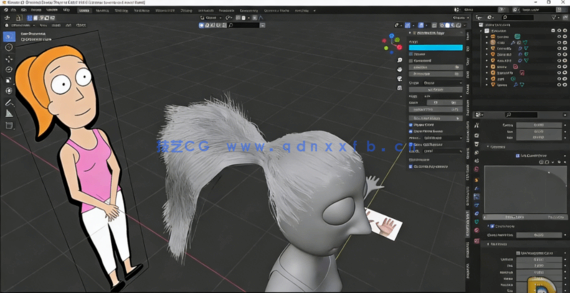 Blender《瑞克和莫蒂》夏茉人物角色建模制作视频教程(图2) Blender《瑞克和莫蒂》夏茉人物角色建模制作视频教程(图2)